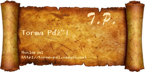 Torma Pál névjegykártya